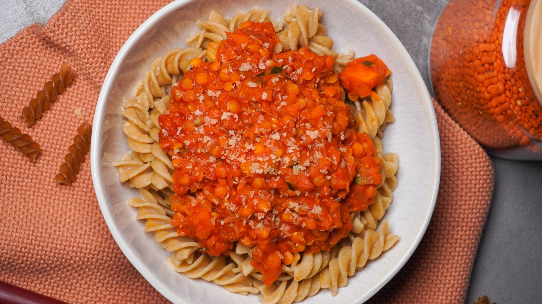 Rezeptbild für Pasta mit Linsenbolognese