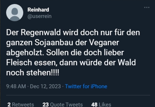 Reinhard (58) findet Veganer:innen blöd.