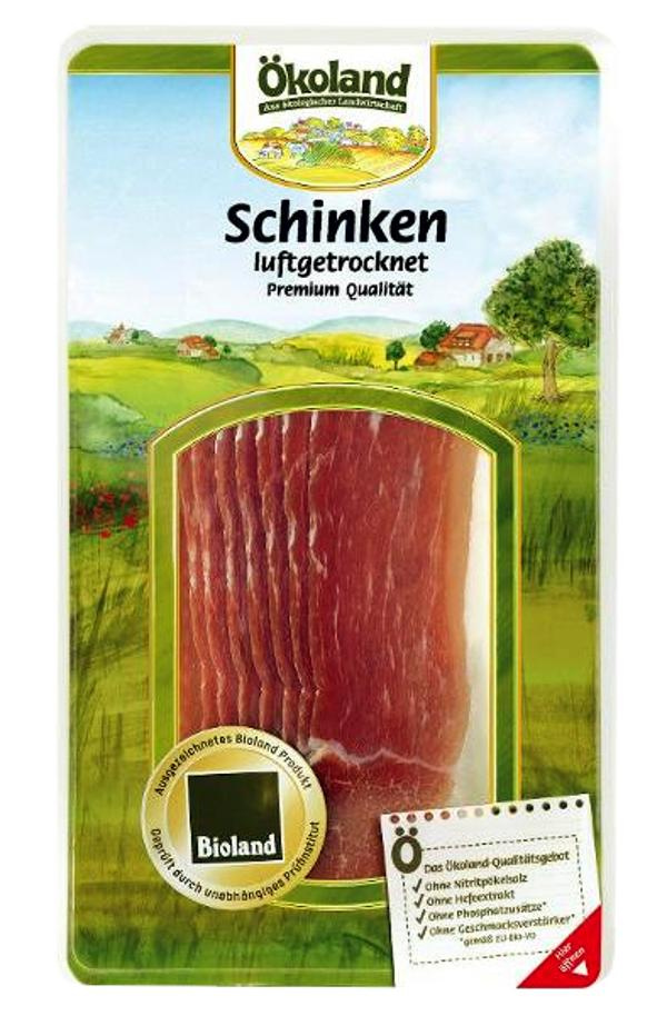 Produktfoto zu Ökoland Bio-Premium Schinken luftgetrocknet 80g