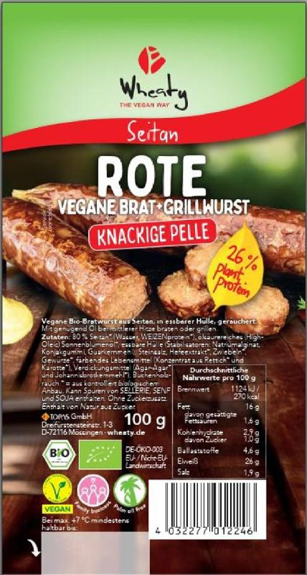 Produktfoto zu Wheaty Rote Bratwurst 100g