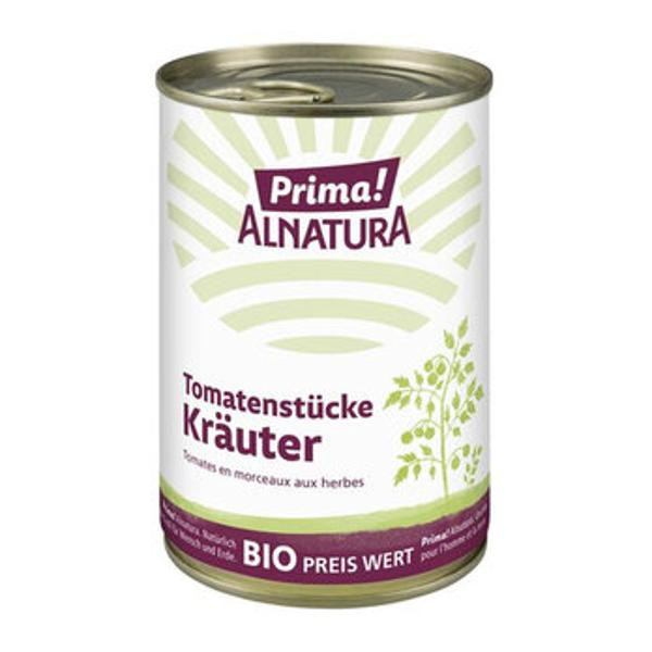 Produktfoto zu Prima! Alnatura Tomatenstücke Kräuter 400g