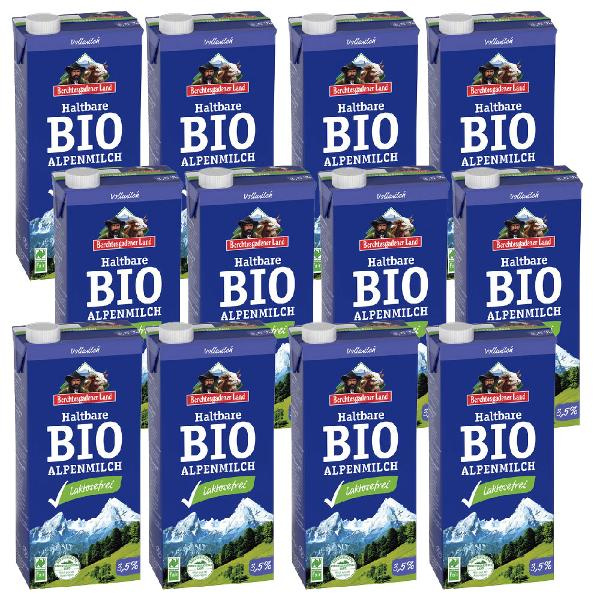 Produktfoto zu Berchtesgadener Land GV 12*1 l H-Alpenmilch 3,5% laktosefrei