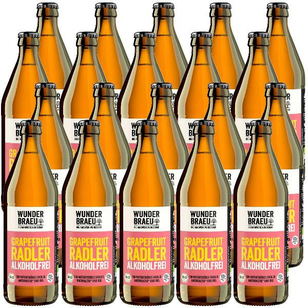 Produktfoto zu Kiste Wunderbräu Grapefruit Radler alkoholfrei 20x0,5L