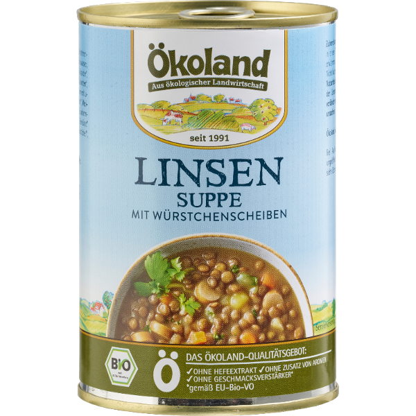 Produktfoto zu Ökoland Linsentopf mit Wurst 400g