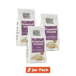 Produktfoto zu 3er Pack Burgermühle Rohrohrzucker 1kg