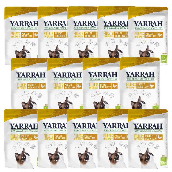 Produktfoto zu Yarrah Katzen Pouch Hühnchenfilets in Soße 14x85g