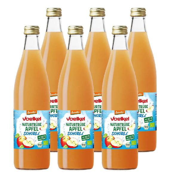 Produktfoto zu Kiste Voelkel Apfelschorle naturtrüb 10x0,5L