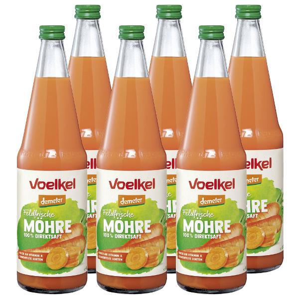 Produktfoto zu Kiste Voelkel Möhrensaft feldfrisch 6x0,7L