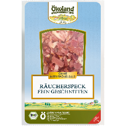 Produktfoto zu Ökoland Räucherspeck fein geschnitten 80g