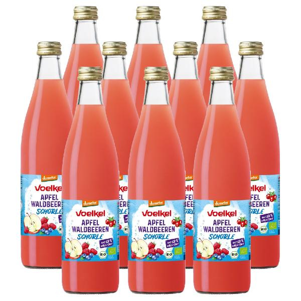 Produktfoto zu Kiste Voelkel Apfel Waldbeeren Schorle 10x0,5L