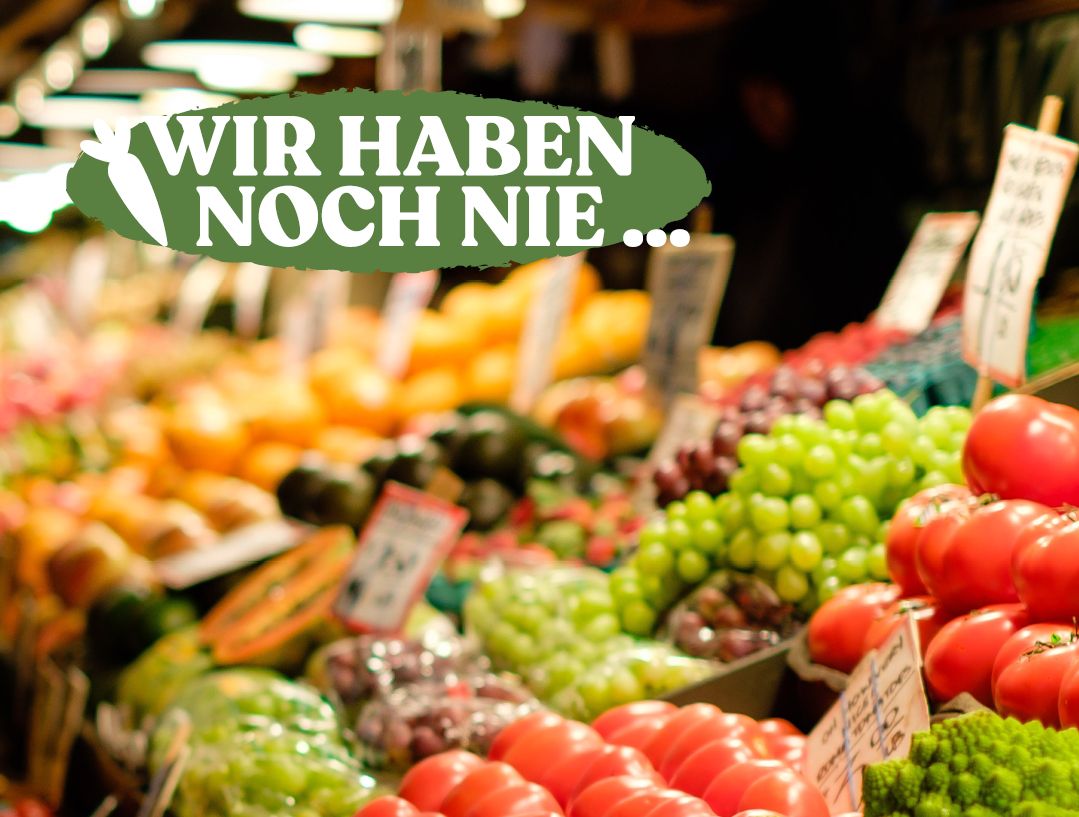 Obst und Gemüse im Supermarktregal