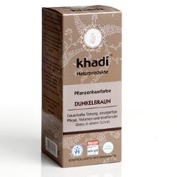 Produktfoto zu Khadi Pflanzenhaarfarbe Dunkelbraun 100g