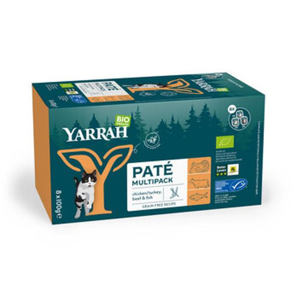 Produktfoto zu Yarrah Katzen Multi-Pack mit 3 versch. Sorten Paté 64x100g