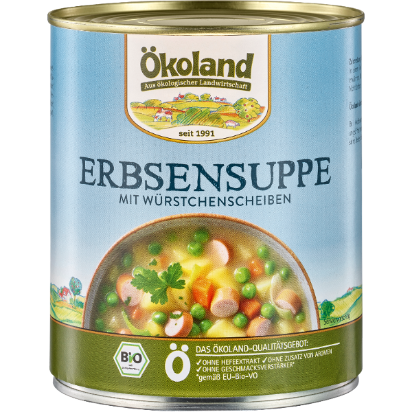 Produktfoto zu Ökoland Große Dose Erbsentopf mit Wurst 800ml