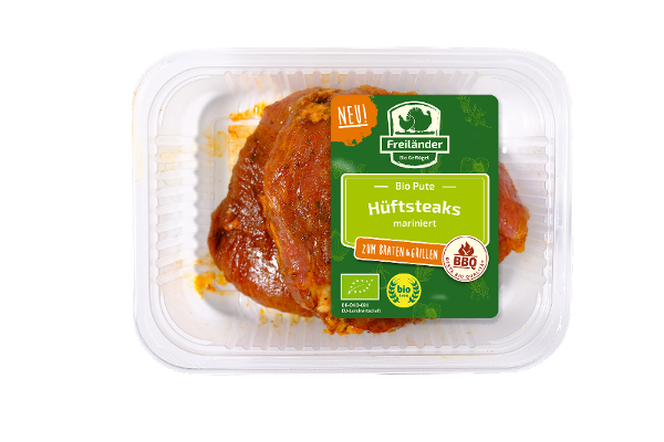 Produktfoto zu Freiländer Bio Geflügel Putenhüftsteak mariniert ca. 350g