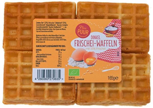 Produktfoto zu Nur Puur Dinkel Frischeiwaffeln 165g