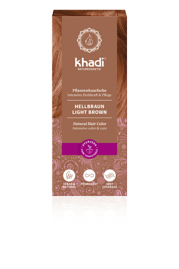 Produktfoto zu Khadi Pflanzenhaarfarbe Hellbraun 100g