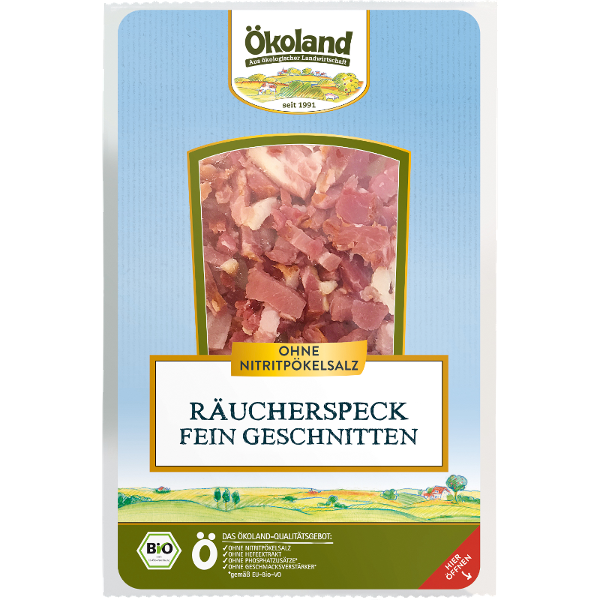 Produktfoto zu Ökoland Räucherspeck fein geschnitten 80g