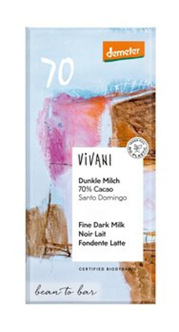 Produktfoto zu Vivani Dunkle Milch Schokolade  70 % 90g