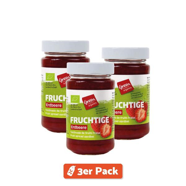 Produktfoto zu 3er Pack green Fruchtaufstrich Erdbeere 250g