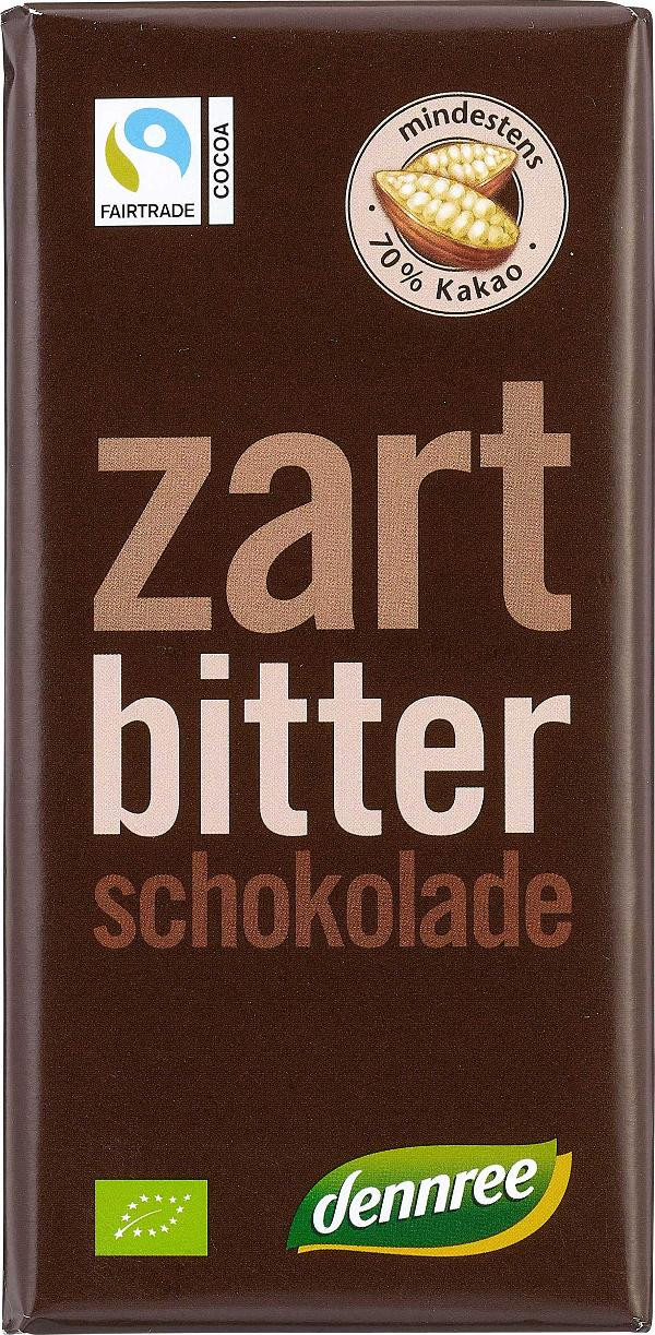 Produktfoto zu dennree Zartbitterschokolade 70% 100g