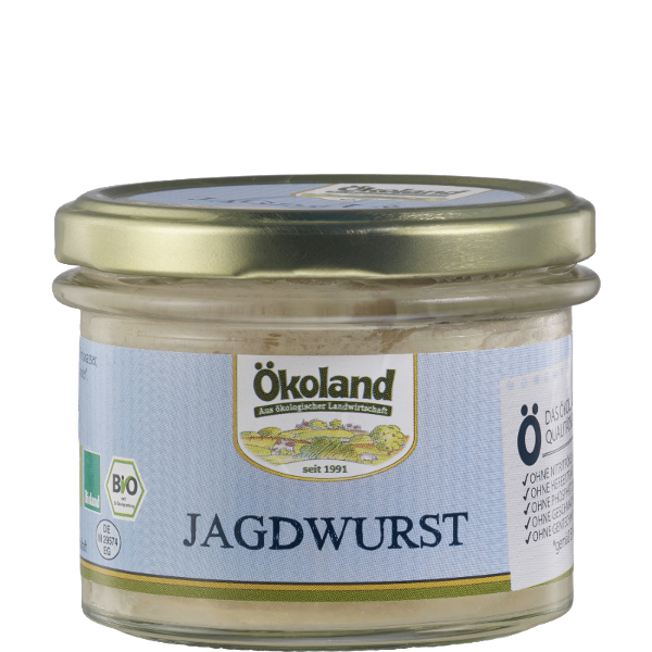 Produktfoto zu Ökoland Jagdwurst 160g Glas