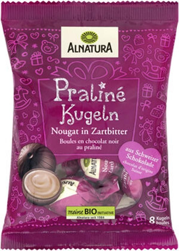 Produktfoto zu Alnatura Praliné Kugeln Nougat Zartbitter 96g