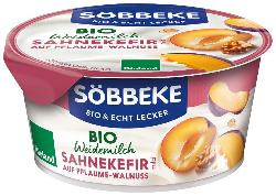 Produktfoto zu Söbbeke Weidemilch Sahne Kefir Pflaume-Walnuss 10% 150g