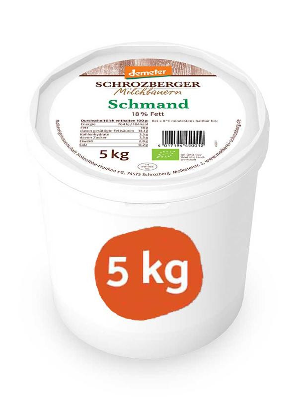 Produktfoto zu Schrozberger Schmand 18% 5kg