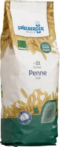 Produktfoto zu Spielberger Mühle Dinkel Penne hell 500g