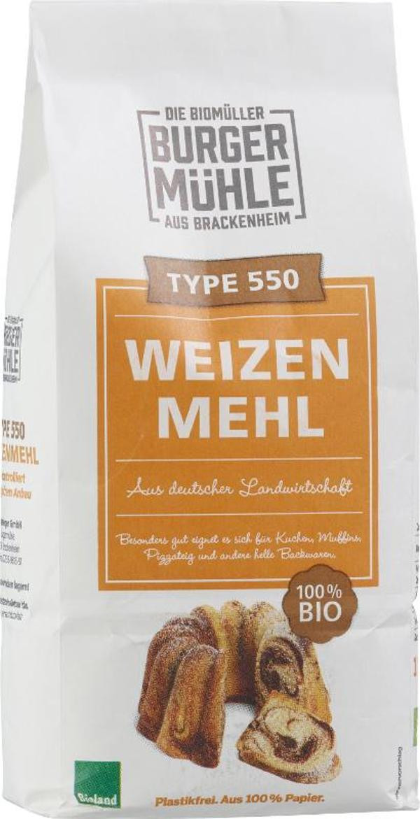 Produktfoto zu Burgermühle Weizenmehl Type 550  1kg