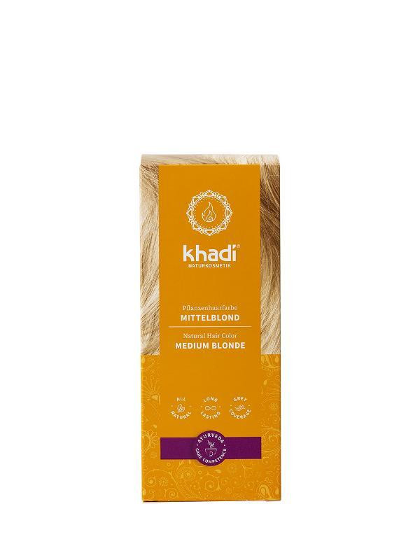 Produktfoto zu Khadi Pflanzenhaarfarbe Mittelblond 100g