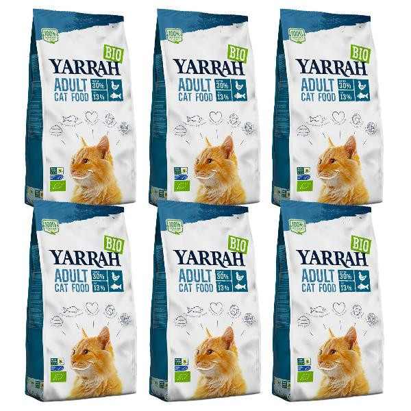 Produktfoto zu Yarrah Katzentrockenfutter Huhn Fisch Adult 6x800g