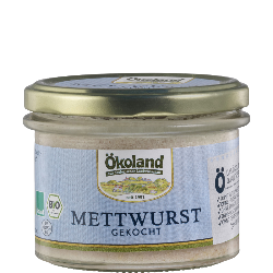 Produktfoto zu Ökoland Mettwurst Schwein 160g Glas