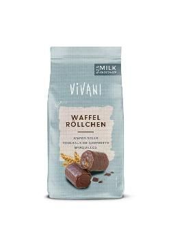 Produktfoto zu Vivani Vollmilch Waffelröllchen 125g