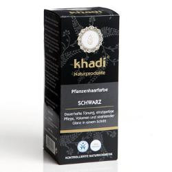 Produktfoto zu Khadi Pflanzenhaarfarbe Schwarz 100g