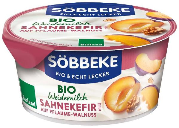 Produktfoto zu Söbbeke Weidemilch Sahne Kefir Pflaume-Walnuss 10% 150g