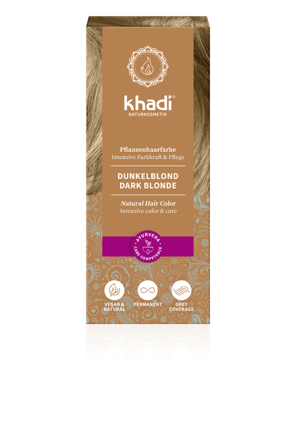 Produktfoto zu Khadi Pflanzenhaarfarbe Dunkelblond 100g