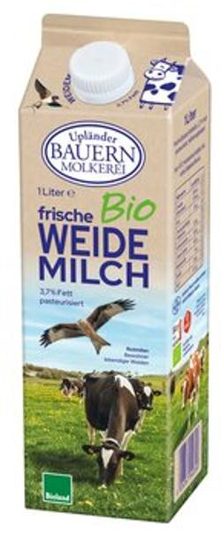 Produktfoto zu Upländer Weidemilch Tüte 3,7% 1l