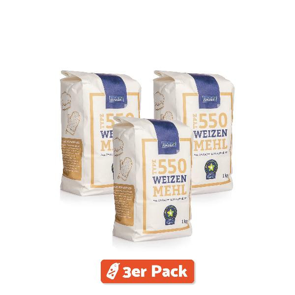 Produktfoto zu 3er Pack Bioladen* Weizenmehl Type 550 1kg