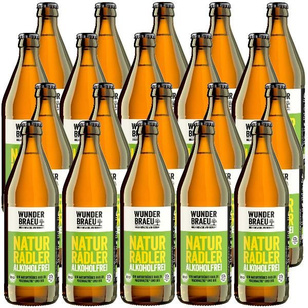 Produktfoto zu Kiste Wunderbräu Naturradler alkoholfrei 20x0,5L