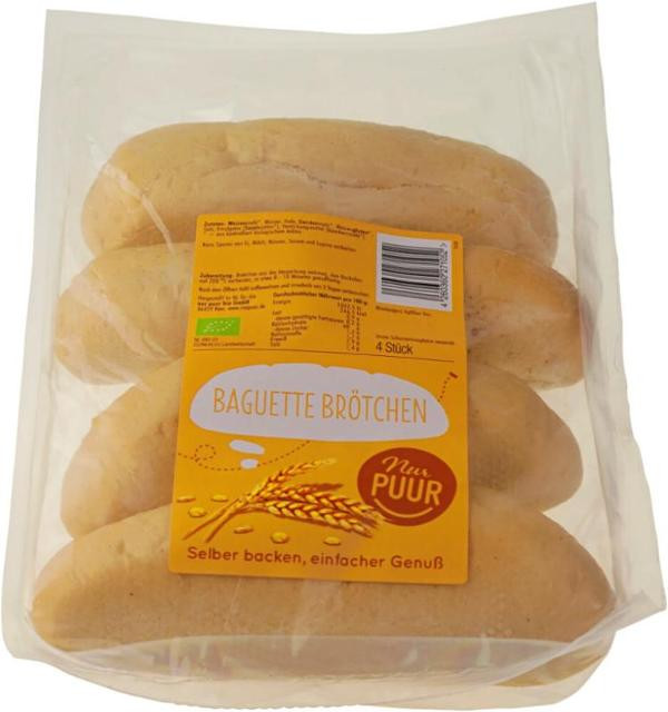 Produktfoto zu Nur Puur Steinofen Bäcker Baguettebrötchen 4x75g