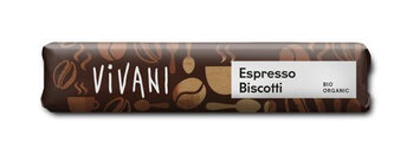 Produktfoto zu Vivani Espresso Biscotti Schokoriegel 40g