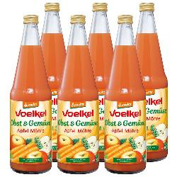 Produktfoto zu Kiste Voelkel Apfel Möhren Saft 6x0,7L