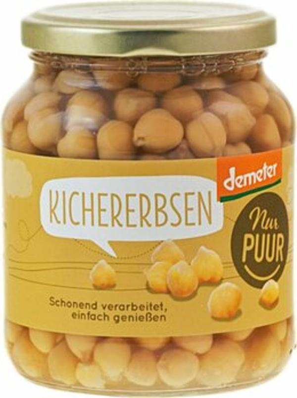 Produktfoto zu Nur Puur Kichererbsen im Glas 360g