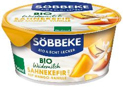 Produktfoto zu Söbbeke Weidemilch Sahne Kefir Mango-Vanille 3,8% 150g