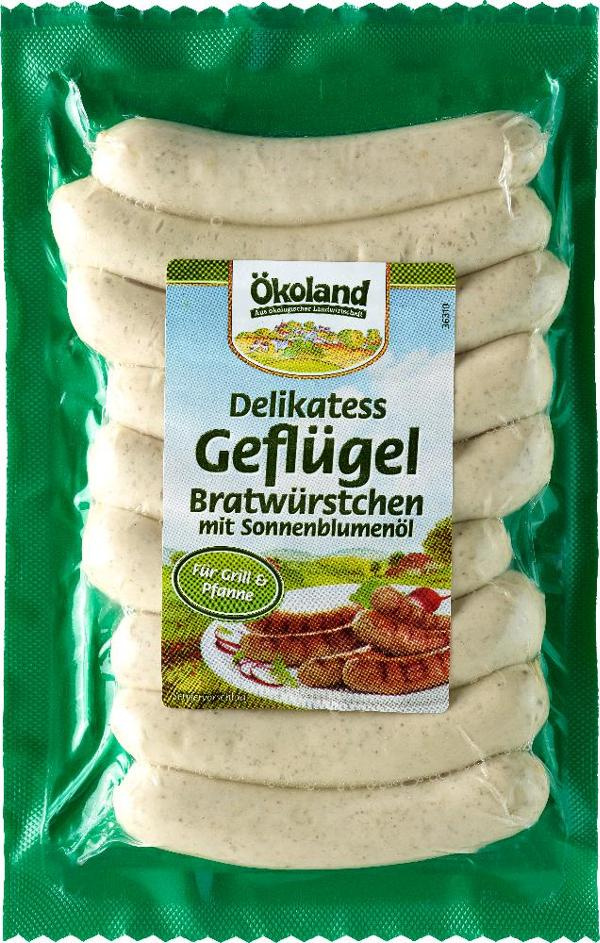 Produktfoto zu Ökoland Geflügel Bratwürstchen 9 Stück 180g