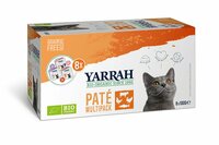 Yarrah Bio Katze Schalen Multipack Pastete getreidefrei gemischt (Rind/ Huhn & T